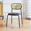 Rattan Hogar Hierro Forjado Silla de Comedor Oficina Respaldo Taburete Rojo Neto Retro Estudio Sala de Estar Casa de Huéspedes Silla de Comedor Balcón
