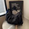 Bolsa de Lona de Nylon Feminina 2025 Verão Nova Casual Coreana Leve de Nicho Bolsa Tote Plissada de Ombro Transversal