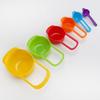 Taza medidora arcoíris cuchara medidora color juego de 6 piezas cuchara medidora colorida herramienta de cocina para hornear engrosada juego opp