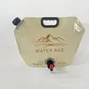 Saída de água tipo torneira 8L bolsa de água para camping ao ar livre personalizada bolsa de água em inglês com bico dobrável bolsa de água portátil
