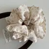 Atmósfera de Estilo Coreano Anillo para el Cabello Floral Grande de Doble Capa con Capullo de Flor Rizado Elegante Elegante Herradura Intestino Grueso Anillo para el Cabello para Mujeres