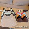 Conjunto de Dos Piezas de Camisolas Finas, Ligeramente Transparentes y Holgadas, Chalecos Versátiles para Verano, Ropa Interior, Tops Tubo, Ropa Exterior Adelgazante