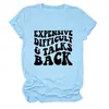 Cara difícil Amazon eBay Estação Independente Casual Simples Feminina Gola Redonda Manga Curta Camiseta