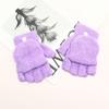 Venta Directa de Fábrica Guantes de Invierno Multifuncionales para Mujer con Cubierta Flip de Medio Dedo Cálidos y Lindos de Felpa de Coral Guantes para Teclado de Medio Dedo con Cubierta Flip