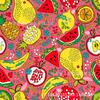 Tela de Poliéster Completo Estampado Digital, Bolsas, Cojines, Almohadas, Manteles, Ropa, Estampado de Poliéster Patrones de Frutas