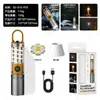 Linterna láser blanca LED multifuncional transfronteriza, recargable, de aleación de aluminio, con zoom telescópico, mini linterna explosiva