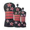Funda de madera para palo de golf con raya de estrella de cinco puntas funda protectora para club No. 1 madera 3/No. 5 madera UT funda de palo de madera PU impermeable