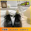 Sapatos Baixos de Couro com Solado Grosso para Mulheres 2025 Primavera, Outono e Verão Novo Estilo Salto Grosso Estilo Britânico Retrô Cadarço Sapatilhas Estilo Japonês Doce e Cool