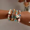 Nuevo Set Bohemio Pulsera Hojas Concha Pulsera de Cuentas Moda Europea y Americana Estilo Caliente Comercio Exterior Transfronterizo Versátil Personalidad