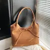 Bolsa Grande Versátil com Laço para Axila 2026 Transfronteiriça para Mulheres, Bolsa de Ombro da Moda, Bolsa Tote Texturizada de Outono e Inverno