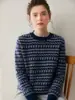 Nuevo Suéter de Cachemira para Mujer Otoño/Invierno 2026, Cuello Redondo, Punto de Cachemira Jacquard Nuevo Estilo Fair Isle Vintage, Suéter Base de Punto
