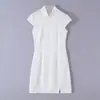 Vestido Cheongsam Jacquard Estilo Europeu e Americano Verão Feminino Estilo Chinês 26941