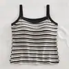 Nova Camisola de Estilo Coreano para Mulheres, Sutiã Sem Fio com Bojos Integrados, Pode Ser Usado como Camada Externa, Design Listrado com Costas Bonitas
