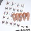 Pegatinas de uñas con diseño de mariposas y luz de concha roja, explosiones, borde dorado, relieve, aurora, color mágico, venta al por mayor