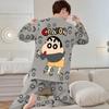Pijama de Primavera y Otoño para Hombre de Manga Larga 2025 Holgado de Dibujos Animados Ropa de Exterior Juvenil Talla Extra Traje para el Hogar Traje de Dos Piezas