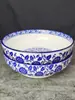 Cuenco de Porcelana Azul y Blanco para Pescado en Escabeche y Col, Cerámica Grande para Sopa, Recipiente Grande de Cerámica para Sopa Casero, Cuenco para Fideos, Recipiente para Pescado Hervido, Recipiente para Ensaladas Frías de Buffet, Cuenco para Fideos de Arroz