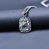 Colar de caveira de rato em prata de lei S925 para Halloween corrente de suéter masculina e feminina joia de prata da marca de moda hip hop para casais atacado