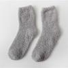 Meias de Cano Médio de Inverno para Mulheres, Meias de Veludo Coral Meio Veludo, Cor Sólida Espessadas Quentes para Casa, Meias de Toalha Atacado