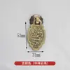 Puxador de Bronze Antigo Gaveta Pequeno Armário Porta Estilo Chinês Peixe Antigo Nuvens Auspiciosas Caractere Vazio Relógio Moeda Pingente Etiqueta Mobiliário Dinastia Ming e Qing Acessórios de Bronze