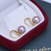 Pendientes de plata S925 Joker con perla de agua dulce Zhuji de 9-10 mm, redondos, brillantes y con defectos finos, venta al por mayor, suministro transfronterizo en vivo.