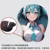 Alfombrilla de ratón 3D Estéreo Pecho Hatsune Miku Protector de muñeca de silicona Agujero de conejo Juego Dormitorio Estación de trabajo Almohadilla suave para la muñeca