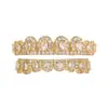 Gemas de Hip-Hop Transfronterizas Parrillas Dentales de Ocho Dientes Doradas Grillz Amazon Navidad Moda Personalizada Parrillas Dentales de Zirconia Venta al por Mayor