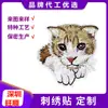 Bordado por Computadora Wangshun Autoadhesivo Bordado Cabeza de Gato Decoración para Ropa Pegatinas Tela Bordada Parche Bordado Dibujos Animados
