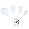 Colher Medidora de Gramas com Cabo de Aço Inoxidável Nórdico Colher Medidora Espessada Colher Balança Colher Medidora de Cozinha para Assar Branco Outro