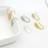 Pendientes de Gancho para Oreja en Forma de U con Perlas Incrustadas de Diamantes y Recubrimiento de Oro de 18 Quilates que Conserva el Color Accesorios de Pendientes Hechos a Mano para Bricolaje A02