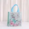 Bolsa de Regalo Verde Fresco Pequeña Serie Navideña Simple Bolsa No Tejida Portátil Simple Bolsa de Compras para Supermercado