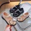 Zapatos de Princesa para Niñas 2026 Otoño Suela Suave Zapatos de Cuero para Niños Zapatos de Presentación Moño Negro Modernos Planos Antideslizantes