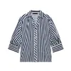 Para Comercio Exterior Transfronterizo Europeo y Americano 2026 Nuevo Estilo Francés Elegante Versátil Rayas Simple Camisa de Manga Larga Top