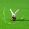 Paisaje en miniatura, figuras creativas y realistas de loro y oso negro, adorables decoraciones de jardín, adornos para manualidades, accesorios para colgar, piezas decorativas pequeñas
