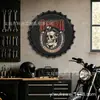 Letrero de hojalata con elemento de corte de pelo de calavera para pared de fondo de salón de peluquería para hombres, letrero de metal 35/40 cm, artesanía de metal