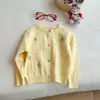 Lindo suéter bordado para bebés niñas, perfecto como prenda exterior para bebés y niños pequeños en primavera y otoño, nuevo estilo 2026 cárdigan de punto