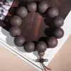 Pulsera de Cuentas de Madera Original Ecológica de Sándalo Morado Natural, Pulsera de Sándalo Negro sin Pintar ni Encerar para Hombres y Mujeres