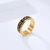 Vikingos Nórdicos Texto Vikingo Anillo Giratorio de Acero de Titanio Anillo Estilo Neutro Nicho Literario Retro Joyería para Mano