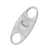 Cuchillo para puros portátil doble hoja acero inoxidable afilado suave extensible gran calibre tijeras para puros punzón cortador de cigarrillos
