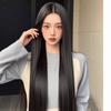 Peluca Vintage Borgoña para Bebé Niña, Cabello Largo y Liso, Estilo Diario Estudiante, Peluca de Cabeza Completa con Corona Alta