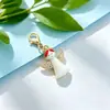 Pendientes Navideños de Dibujos Animados Hombre Mayor Árbol Unicornio Alce Árbol de Primavera Set Decoración Bolsa para Auriculares Colgante para Estudiante