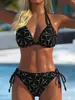 2026 Nuevo Encaje Europeo de Comercio Exterior con Cordones Amazon Bikini Braguita de Triángulo Traje de Baño Separado Nuevo Transfronterizo
