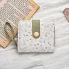 Bolsa de Monedas para Mujer con Hebilla Estilo Japonés de Gatito Simple y Linda con Asa, Billetera Corta Multifuncional y Porta Tarjetas