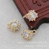 Hongxing Joias DIY Cobre Cor Dourada 24K Conserva Cor Zircônia 7*7mm Bola de Amora Acessórios de Borla Material para Grampo de Cabelo B1331
