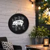 Placa Decorativa de Lata con Letras de Animales del Zodiaco para Comercio Exterior, Colgante de Cuerda de Cáñamo Redonda de 20/30 cm, Pintura