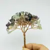 Árbol de la Fortuna de Cristal Natural Hecho a Mano Trenzado con Alambre de Cobre Árbol de Cristal Semi-Terminado Árbol de la Fortuna de Grava de Cristal DIY