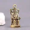 Llavero Colgante Estilo Chino Dios de la Riqueza Adorno de Latón Puro Navideño para la Paz y la Felicidad, Pequeño Accesorio Atractor de Riqueza Colgante Hecho a Mano