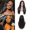 Moda Europeia e Americana Transfronteiriça da Amazon Renda Renda Peruca Média Longa Lisa Peruca Frontal de Renda Cobertura Completa da Cabeça