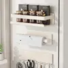 Estante de Almacenamiento Magnético sin Taladro para Cocina, Refrigerador, Lavadora, Estante de Pared para Especias, Estante para Almacenamiento de Papel Film para Uso en Refrigerador