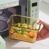 Nueva Lonchera de Vidrio Resistente al Calor, Apta para Microondas, Caja Conservadora de Frescura para Oficinistas, Lonchera Redonda Pequeña Sellada