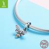Nueva pulsera sencilla con colgante de abeja de plata esterlina 925, pulsera de cuentas para hacer uno mismo, accesorios de joyería para collar SCC821